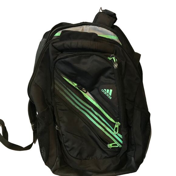 Adidas Black Green Backpack - Picture 1 of 5